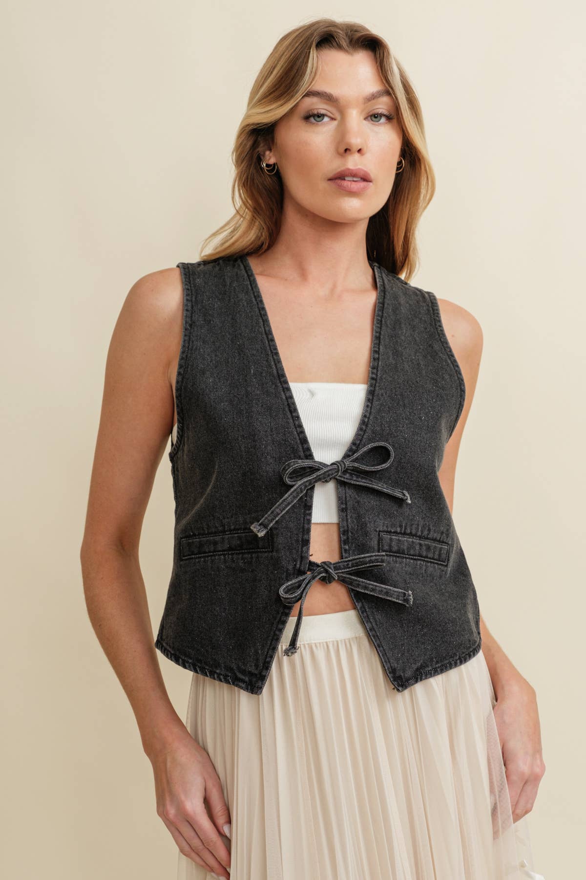 Twilight Tie Denim Vest