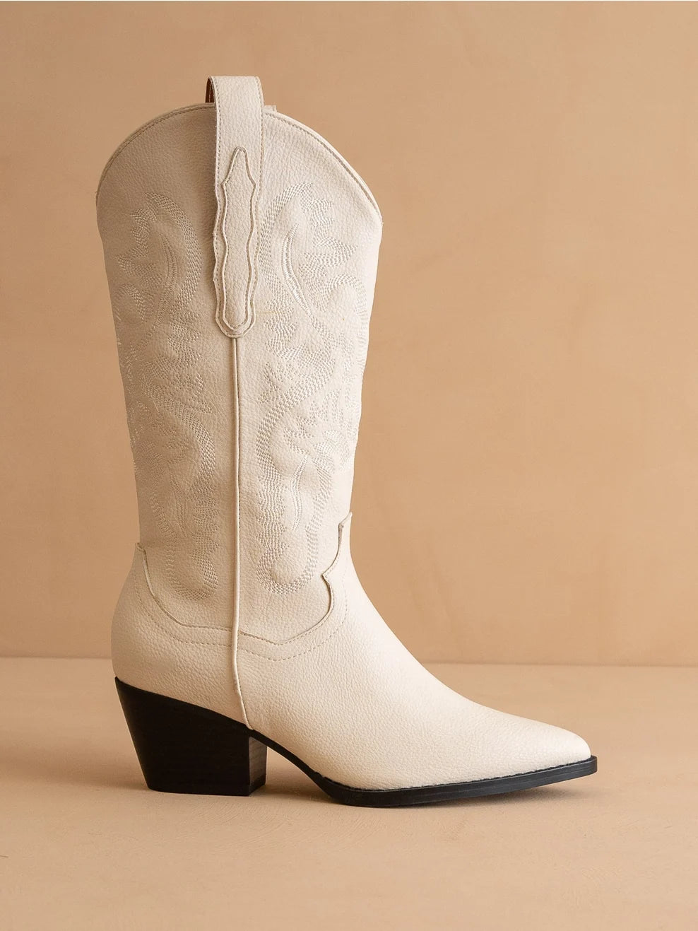 The Amaya Off White Classic Western Cowboy Boot