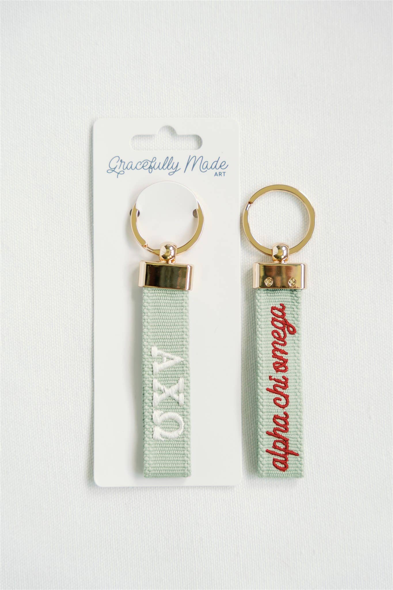Alpha Chi Omega Embroidered Keychain