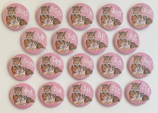 Sorority Pink Tiger 3" Button