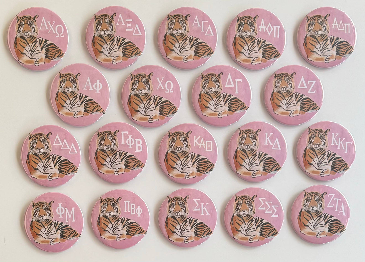 Sorority Pink Tiger 3" Button