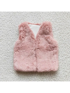 Pink Fur Sweater Vest