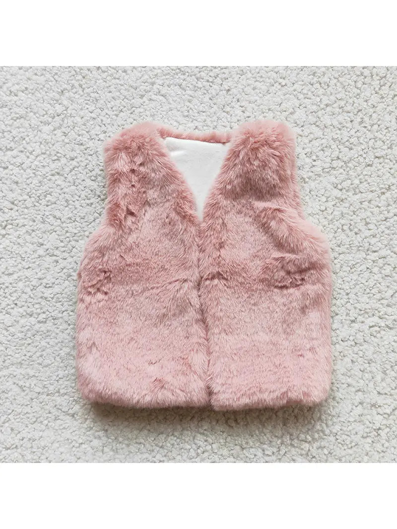 Pink Fur Sweater Vest