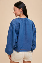 Load image into Gallery viewer, Promise Me Cropped Denim Top

