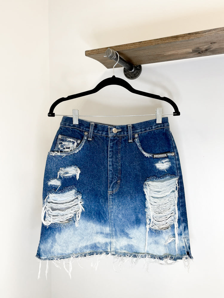 RoughRider Vintage Denim Skirt 9 10 EDGY COWGIRL CO