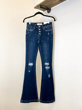 Load image into Gallery viewer, Alisha Distressed Denim Flare Jean
