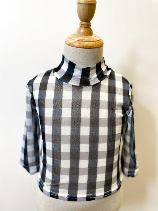 Checkered Mesh Kids Top