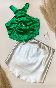 Look This Way Silver Mini Skirt