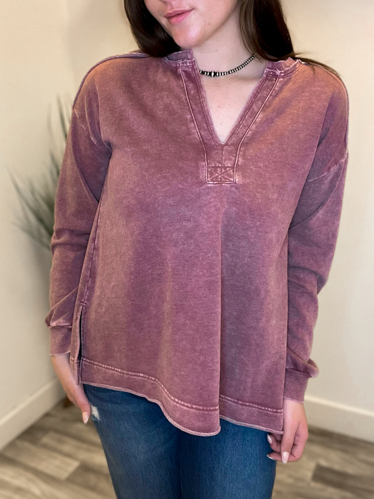 Not Interested Mauve Pullover