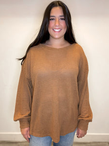 It's The Simple Things Waffle Knit Top