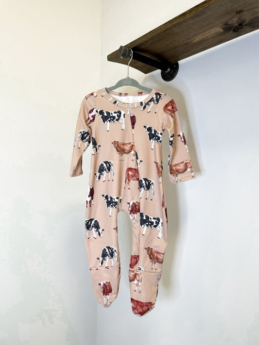 Cow Footie Romper