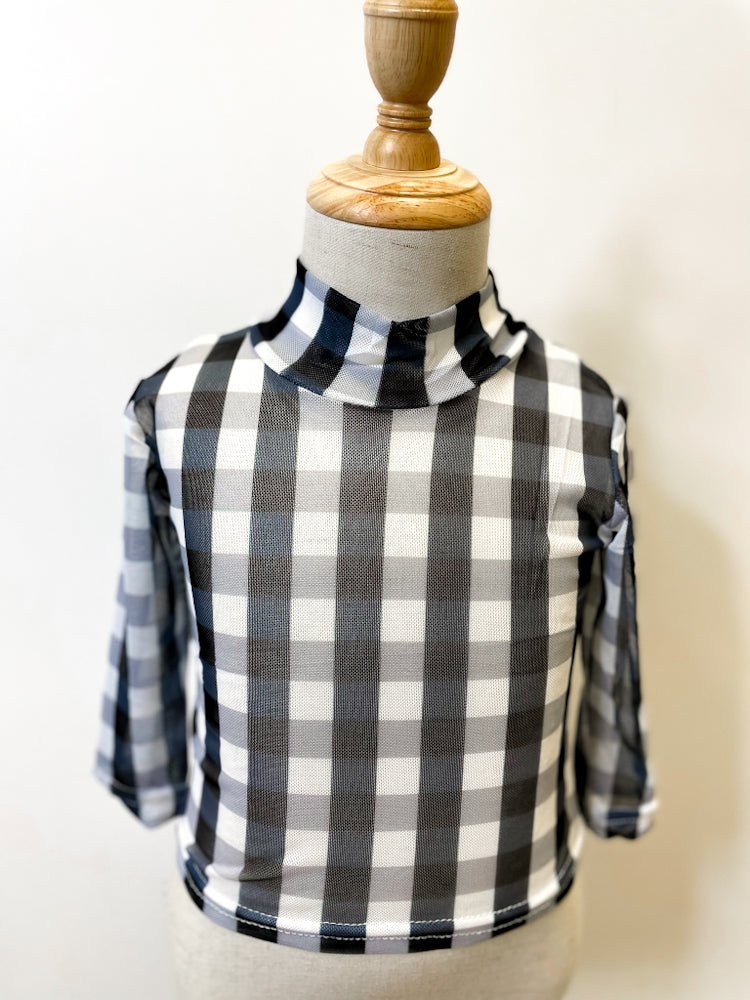 Checkered Mesh Kids Top
