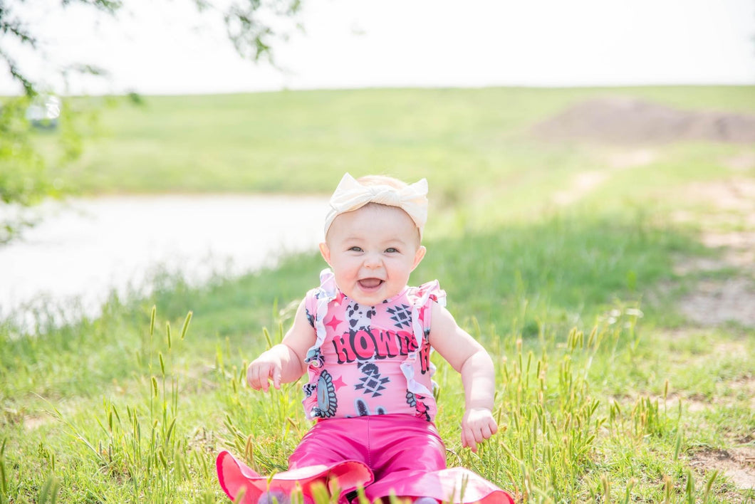 Hot Pink Leather Baby Flare