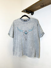 Load image into Gallery viewer, Turquoise Longhorn Graphic Tee
