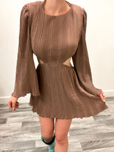 Load image into Gallery viewer, Sparking Rumors Mocha Cutout Dress
