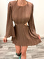 Sparking Rumors Mocha Cutout Dress