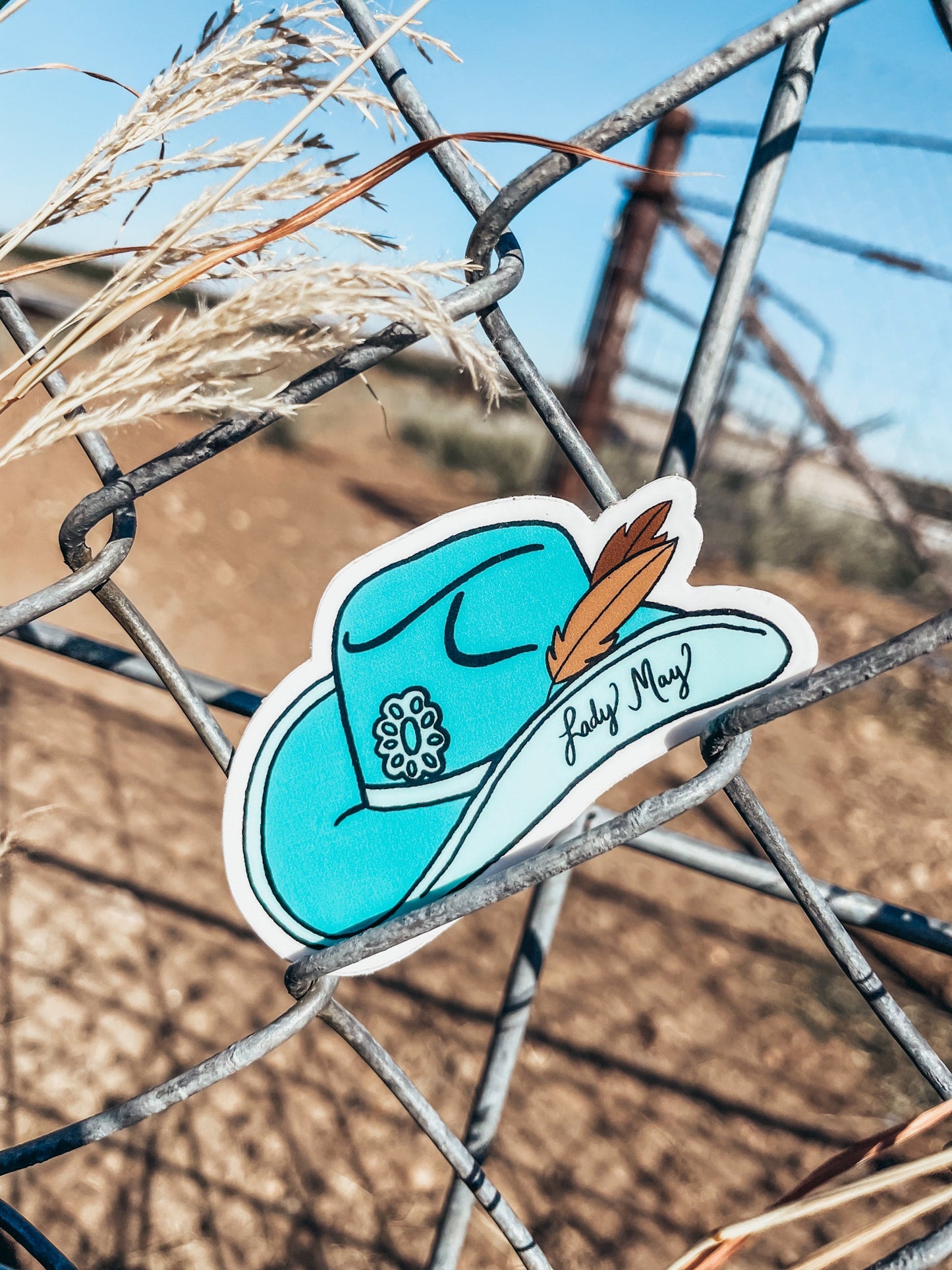 Turquoise Cowboy Hat Sticker