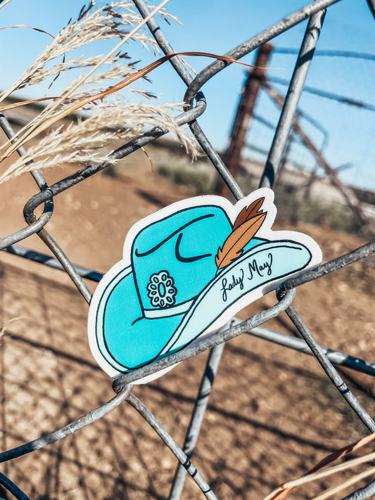 Turquoise Cowboy Hat Sticker