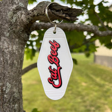 Load image into Gallery viewer, Eat Beef Vintage Hotel Keychain
