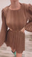 Sparking Rumors Mocha Cutout Dress