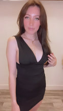 Load and play video in Gallery viewer, Talk About It Black Mini Dress
