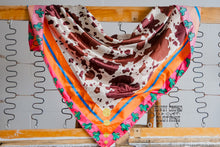 Load image into Gallery viewer, Women&#39;s scarf, Western Accessories, Western Apparel, Western Wholesale, western wild rags, cowboy rags, cowboy scarf, Wholesale Accessories, Wholesale Apparel, colorful wild rags, bright wild rags, cactus wild rag, cactus and cow print, cow print wild rag
