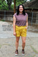Mustard Vetiver Velvet Shorts