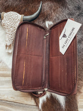 Load image into Gallery viewer, Tooled Leather Zip Wallet
