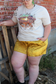 Mustard Vetiver Velvet Shorts