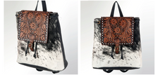 Load image into Gallery viewer, Tooled Cowhide Backpack
