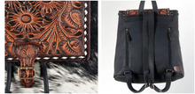 Load image into Gallery viewer, Tooled Cowhide Backpack
