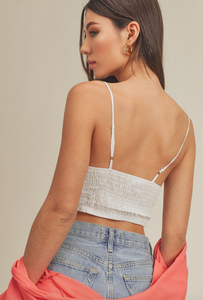 True to You White Lace Bralette Top