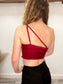 Camila Crimson One Shoulder Top