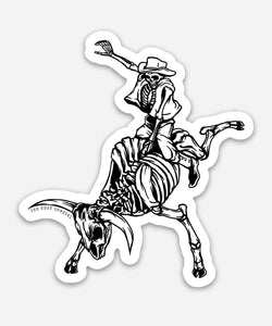 Buckin’ Bull Skeleton Sticker