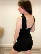 Load image into Gallery viewer, Talk About It Black Mini Dress
