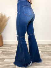 Load image into Gallery viewer, Georgie Distressed Denim Flare

