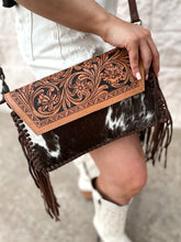 Load image into Gallery viewer, Kendra Tooled Hide Crossbody
