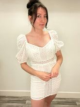 Load image into Gallery viewer, Tie the Knot Eyelet Lace Mini Dress
