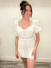 Load image into Gallery viewer, Tie the Knot Eyelet Lace Mini Dress
