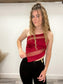 Camila Crimson One Shoulder Top