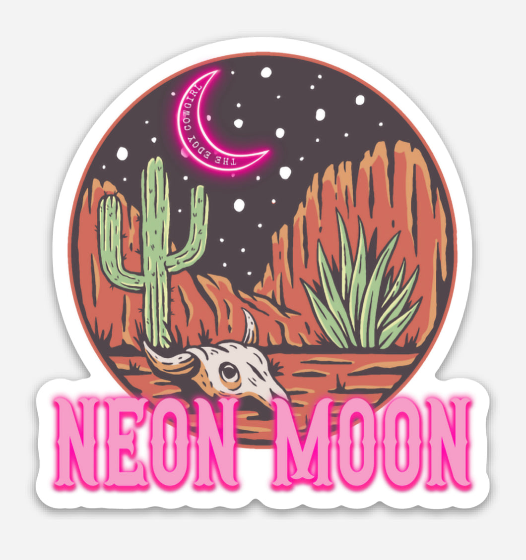 Neon Moon Sticker